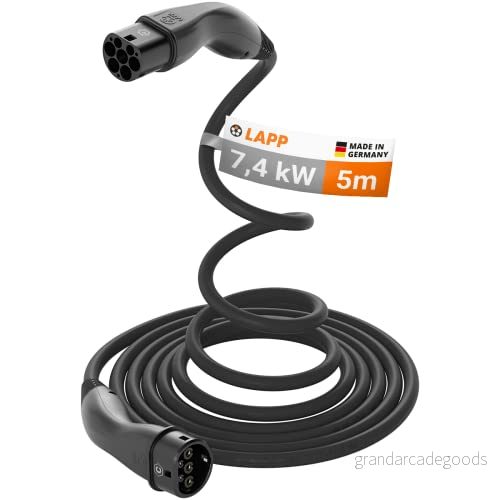 LAPP MOBILITY Helix typ 2 laddningskabel 7,4 kW/självupprullande/32 A/1 fas/e billaddningskabel/mode 3/5 m 4064727469799