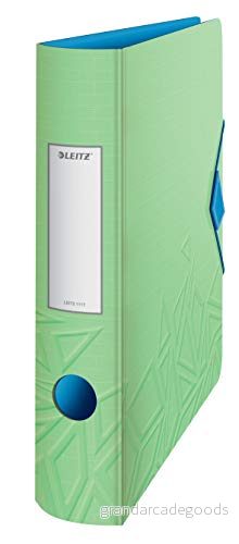 Leitz 180 aktiv Urban Chic A4 spak bågfil, grön, böjd ryggrad 65 mm bredd, elastisk fästning, lätt polyskum, Chic, 11170050 4002432124251