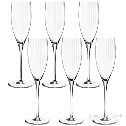 Leonardo Poesia champagneglas set om 6, diskmaskinssäkert champagneglas, höjd 25 cm, 250 ml, 069167 4045037691674