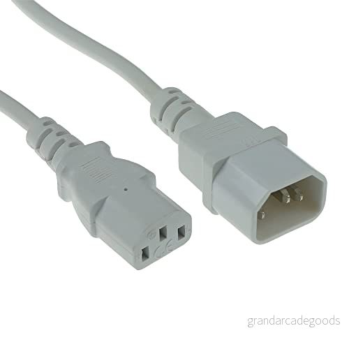 ACT IEC kabel 1,2 m, C13 till C14 kallenhetskabel förlängning, kontakt hona 3 stifts AK5244 vit 8716065363807