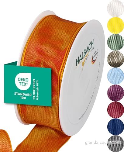 Halbach sidenband presentband, 100% acetat, mörkroorange, 40 mm 25 m 4015275248497
