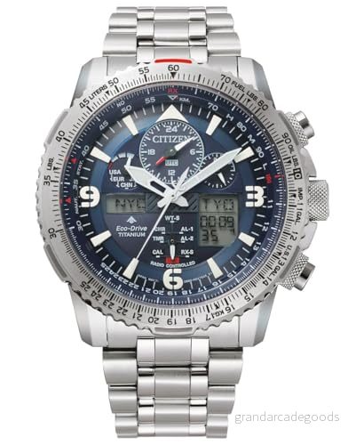 Citizen Män analog kvarts klocka med titanarmband JY8100 80L, Silverblå, Einheitsgröße, Armband 4974374291523