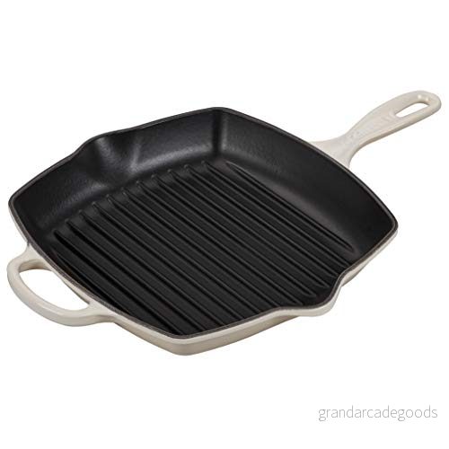 Le Creuset Griddle Pan Signature Meringue 26 x cm enamelled non stick coating 24147303343