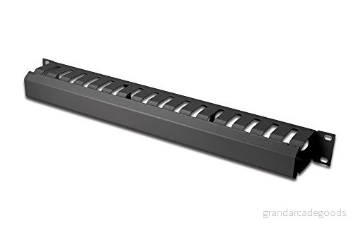 DIGITUS kabelhanteringsbur 1U Patchpanel 19 tums Kabelgenomföring Avtagbar panel Svart 4016032279211