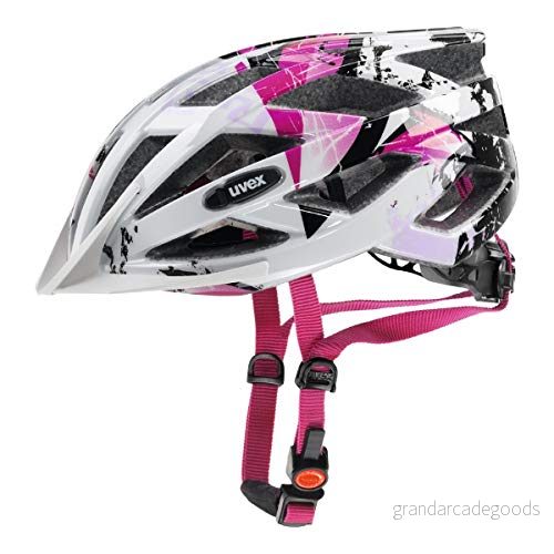 uvex air wing lätt allroundhjälm för kvinnor och män individuell justerbar passform utbyggbar med LED ljus white pink 52 57 cm 4043197255743