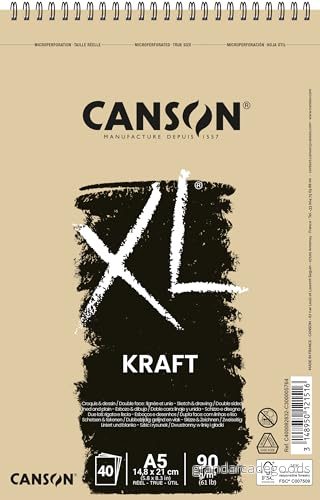 CANSON XL® Kraft, ritblock, DIN A5, 40 ark, 90 g/m² 3148950121516