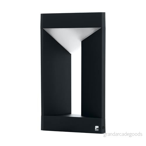 EGLO LED utomhus baklampa Nembro, 1 glödlampa utomhuslampa modern, baslampa av gjuten aluminium i svart och plast vitt, varm vit, IP44 9002759987497