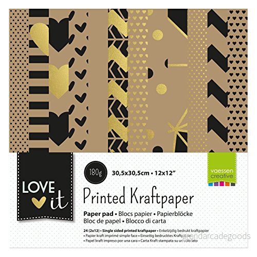 Vaessen Creative Love It Collection 24 ark pappersdyna, flerfärgad, 30 x cm 8716052197927
