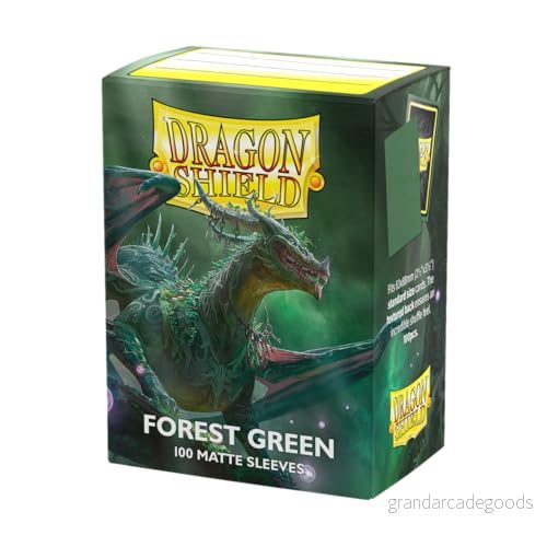 Dragon Shield Sleeves Matte: Forest Green 100 CT MTG kortfodral är släta och tuffa kompatibla med Pokemon & Magic The Gathering Cards 5706569110567