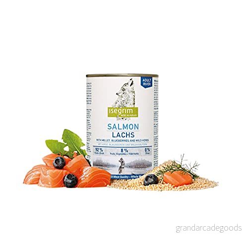 ISEGRIM Vuxen hundburk lax + hirs, bär och vilda örter, 800 g, hund 4250231540110