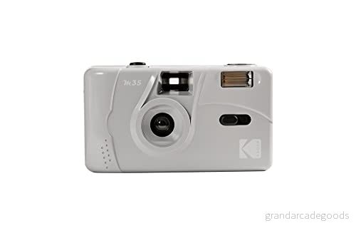 KODAK M35 DA00255 35 mm uppladdningsbar kamera, fast vidvinkelobjektiv, optisk sökare, integrerad blixt, AAA batterier grå 4897120490097