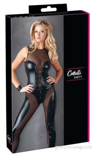 Cottelli PARTY Jumpsuit Wetlook S Svart 4024144276042