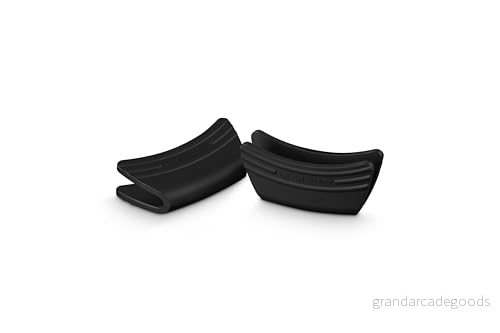 Le Creuset Silicone Set of 2 Pot Holders Ebony 12 x 6 cm 630870193122
