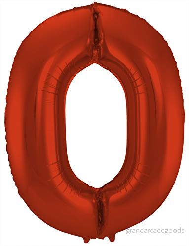 Folat Folieballong Siffror 0 Röd Metallic Matt 86 cm 8714572659802