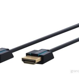 Clicktronic Super Slim High Speed 2.0 kabel med Ethernet ultratunn och tunn HDMI flexibel ARC 4K 60Hz/Full HD i 3D 60 Hz, 1 m 4040849707025