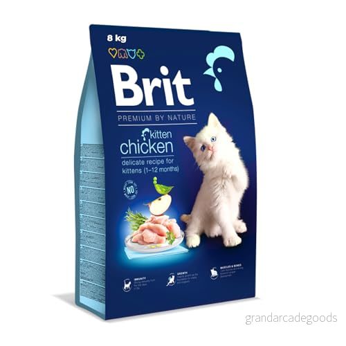 Brit Premium by Nature torrfoder för kattungar och ammande katter, smak kyckling, 8 kg 8595602553198