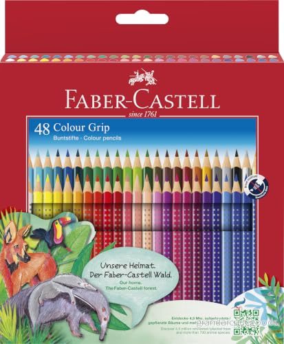 Faber Castell Colour Grip 112449 Färgkritor, Paket med 48 4005401124498