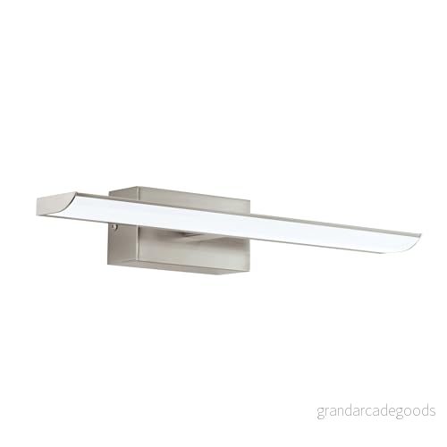 EGLO LED vägglampa Tabiano, spegellampa, av metall i matt nickel och plast vitt, badrum, badrum neutral vit, L 40,5 cm 9002759946142