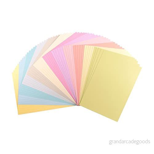 Vaessen Creative 2927 305 Florence Cardstock papper, färgblandning pastell, 216 gram/m², DIN A4, 60 stycken, konsistens, för scrapbooking, korttillverkning, stansning och andra pappershantverk, multi 8716052226900