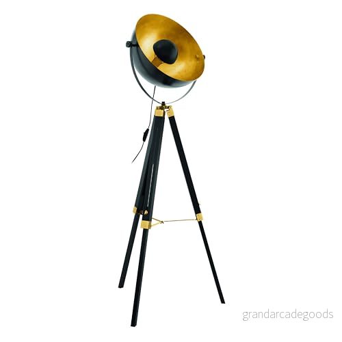 Eglo Covaleda Golvlampa - Trebent Stativ - Svart/Guld 9002759496180