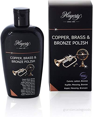 Hagerty Copper Brass & Bronspolish 250 ml I Effektiv brons mässing kopparpolering för förnyad glans Poleringspasta vaser skulpturer kopparsele dekorationsartiklar musikinstrument etc 7610928090118