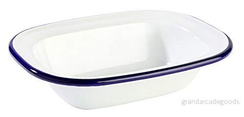 APS 40668 ENAMELWARE metallskål vit/blå, 18 x 13, 5 4 cm 0,35 l. 4004133406681