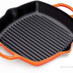 Le Creuset Signature djup fyrkantig grillpanna i emaljerat gjutjärn med hjälphandtag, för alla hälltyper och ugnar, 30 cm Volcanic 24147297628 Le Creuset Signature djup fyrkantig grillpanna i emaljerat gjutjärn med hjälphandtag, för alla hälltyper och ugnar, 30 cm Volcanic 24147297628