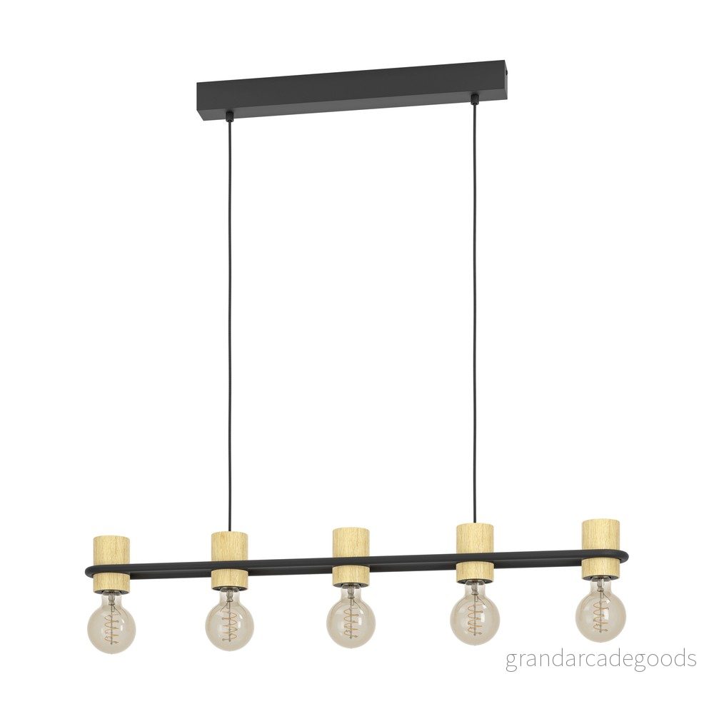 Eglo Pendellampa Chieveley Stål Svart IP20 - Passande för 5x E27 9002759435417