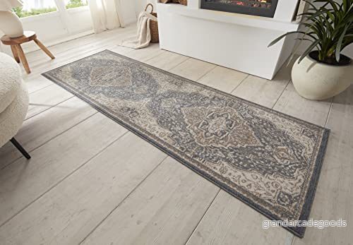 Hanse Home Orken matta orientalisk kort lugg vintage vardagsrumsmatta, mjuk matta, Öko Tex löpare för sovrum, matsal, vardagsrum, hall, kök svart brun, 80 x 200 cm 4262377774021