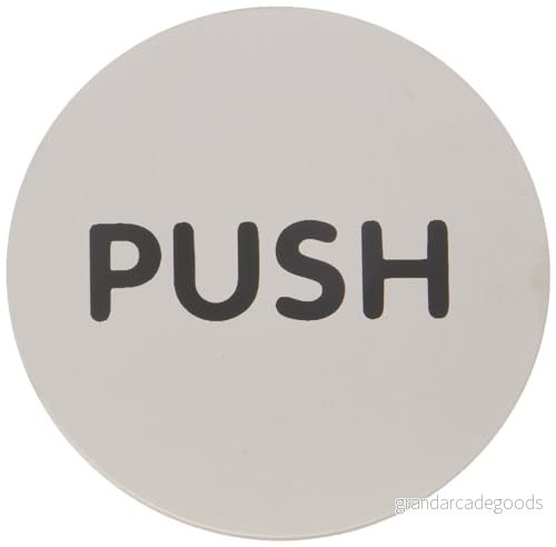 Durable 490065 symbolskylt "PUSH", Ø 83mm, silverfärgad 4005546400112