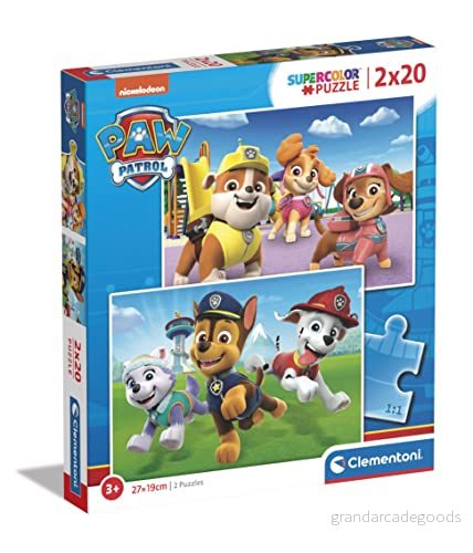 Clementoni 24800 Supercolor Pussel Paw Patrol 2x20 Bitar, 3 5 år, för barn 8005125248001