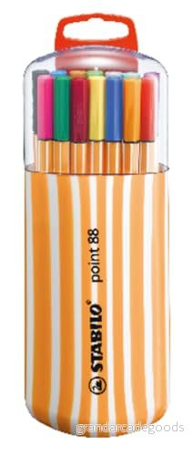 Fineliner STABILO point 88 Zebrui fodral 20 st blandade färger med hängande flik 4006381352222