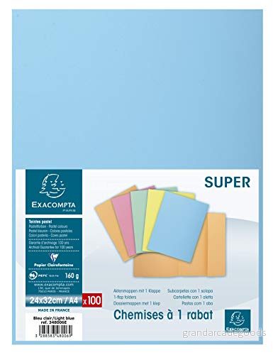 Exacompta Mapp 1 Klaff Nature Future - Jura 160 - A4 - Ljusblå - 200 Ark - 100/fp 3288583480069