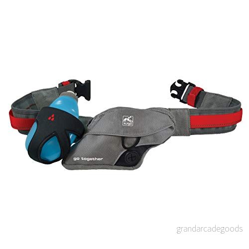 Kurgo Löpbälte för utflykt, handsfree midjebälte hundpromenader, löpning och vandring, justerbart, vattentåligt, inkluderar vattenflaska 813146013755