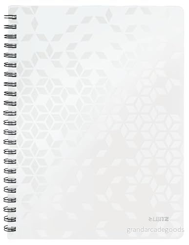 Leitz WOW Anteckningsblock med mjuk pärm, A4, 80 ark, linjerad, spiralbundet, vitt papper, g/m2, vit, 46370001 4002432121281
