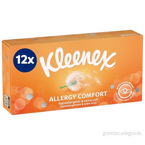 Kleenex Allergy Comfort, 12 lådor med 56 näsdukar (12 x näsdukar) 5029054228760