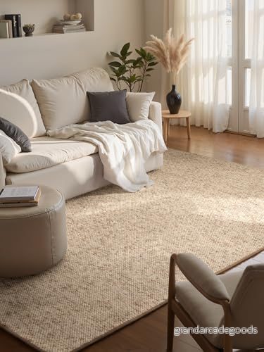 BT Carpet Wolly Matta vardagsrumsmatta, platt tyg, kort lugg, ullutseende, ull, Skandi look, matsal, vardagsrum, barnrum, sovrum kräm, 160 x 240 cm 4260482449070