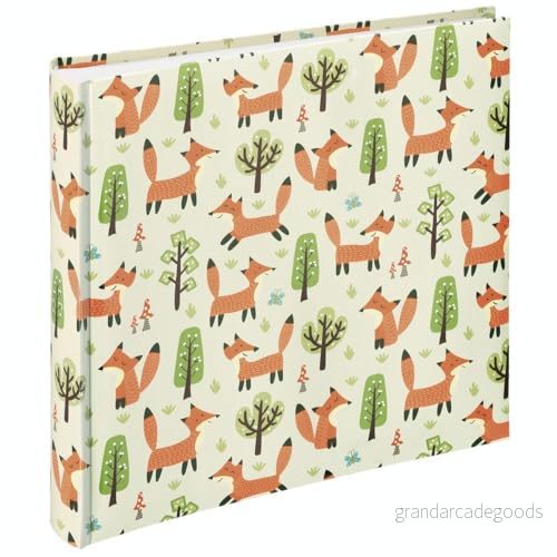Hama Jumbo fotoalbum "Forest" (för 400 foton i format 10 x 15 cm, traditionellt barnalbum 30 100 vita sidor, rävar, elegant) brun/beige/grön/orange/vit 4007249026989