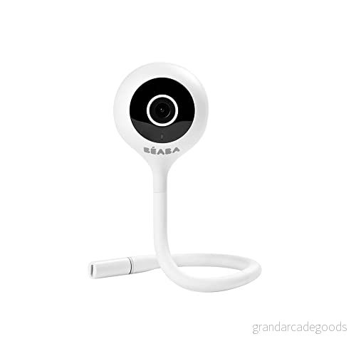 BÉABA Baby Monitor Zen Connect Video 1080 p Full HD kamera Walkie Talkie, lång räckvidd Anslutning till mobilnätverk och WiFi möjlig Vaggvisor, flexibel stång Vit 3384349302955