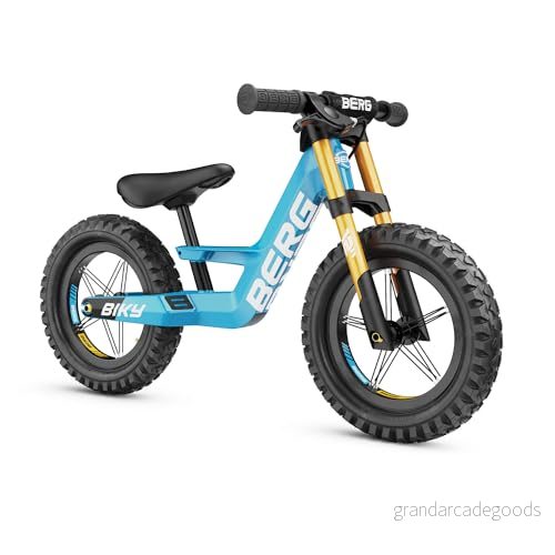 Berg Biky Cross blå balanscykel med handbroms från 2 år, pneumatiska däck, lätt magnesiumram, glidfordon 30 cm 8715839085358