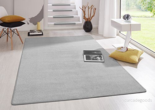 Hanse Home Inomhatta Fancy vardagsrumsmatta enfärgad modern velourmatta för matsal, vardagsrum, barnrum, hall, sovrum, kök grå, 160 x 240 cm 4260525250250