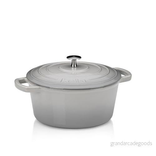 kela Calido, Ø 24 cm, 3,8 L, gjutjärn, ljusgrå, rund, allroundbotten, emaljerad, värmebeständig upp till 300 C, 12606 4025457126062
