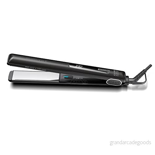 GA.MA Italien Professional, G Style Oxy Active IHT Wide & Long Hair Straightener, teknik för långvarig färg och glänsande hår, justerbar temperatur 150 230C, svart 8023277126022