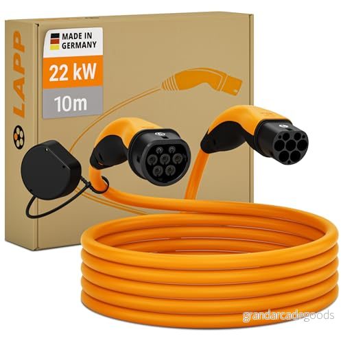 LAPP Mobility typ 2 laddningskabel 22 KW/jämn/32 A/3 fas/e bil laddkabel/mode 3/10 m 4064728308790