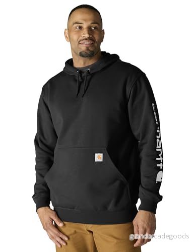 Carhartt Huvtröja med huva - Loose Fit Midweight Logo Sleeve Graphic - Svart - L 35481657627