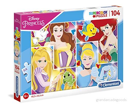 Clementoni Children Puzzle, Pussel 104 Disney Prinsessa, 6 8 år, för barn, 27146 8005125271467