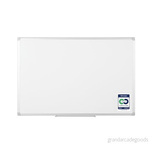 Bi Office Earth miljövänlig whiteboard, med aluminiumram och pennfack, magnetplatta, emaljerad premiumyta, 60 x 45 cm 5603750544791