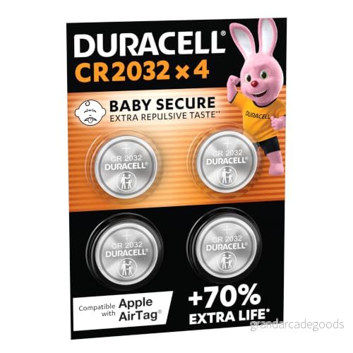 Duracell Speciality 2032 knappcellsbatteri med litium 3 V, DL2032/CR2032, lämpligt för användning i elektroniska nyckelbrickor, vågar, kroppsnära teknik och medicinsk utrustning, 4-pack 5000394119376