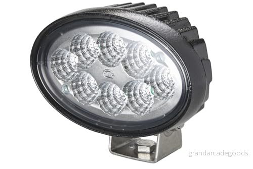 HELLA LED Arbetsstrålkastare Oval 100 12V / 24V 1700lm påbyggd/skruvad svängbar monteringsbygel Fjärrbelysning Kontaktutförande: DEUTSCH kontakt 1GA 996 661 011 9002920149211