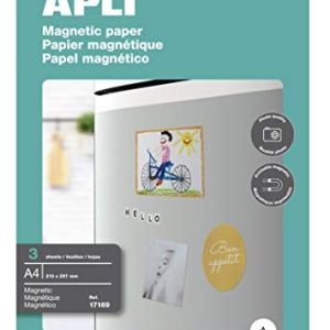 Apli 17169 magnetpapper, tryckbart, 3 ark 8410782171690